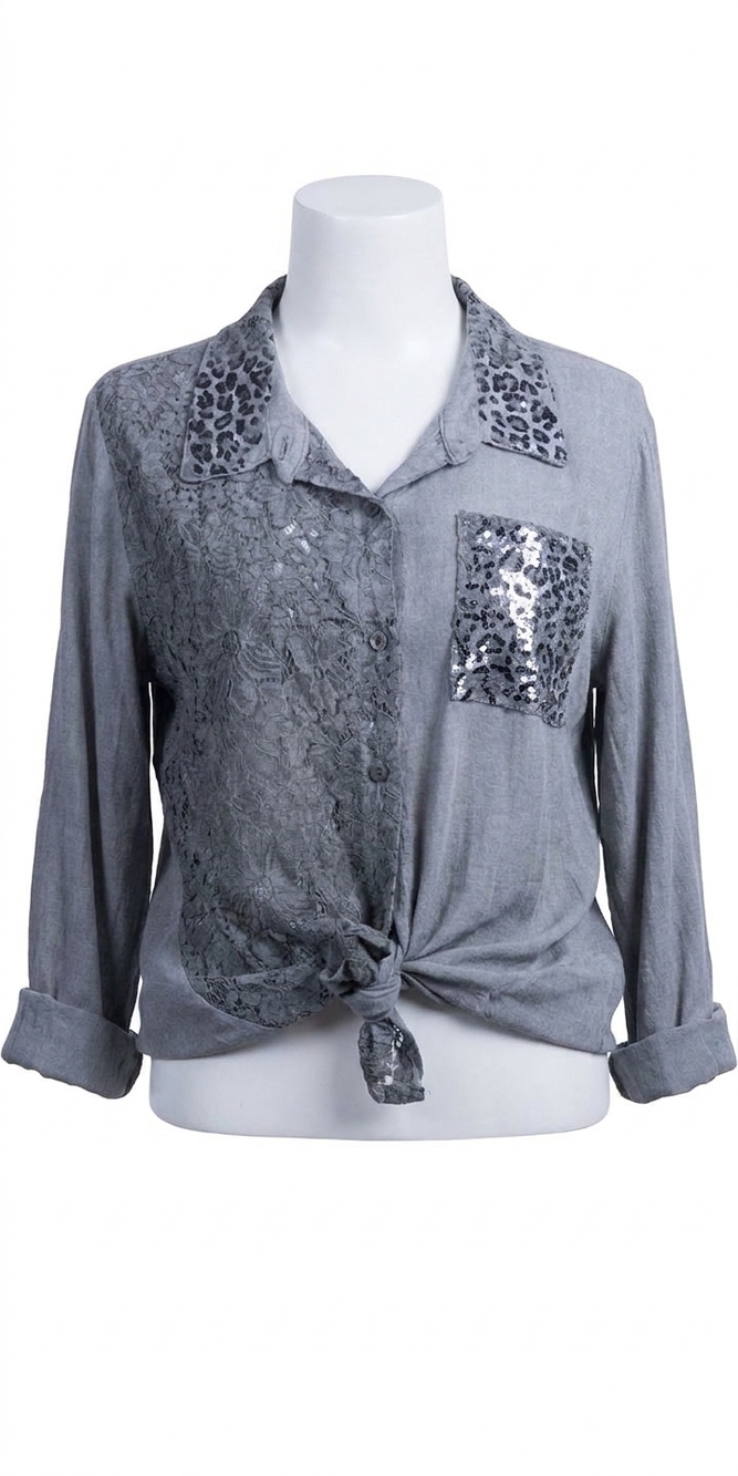 NEW GIGI MODA patricia button front blouse in olive